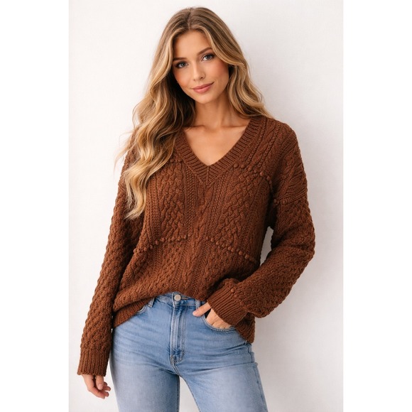 Cie Internationale Sweaters - Cie Internationale Express Hand‎ Knitted Chunky XS Colonial Fall Sweater Cottage
